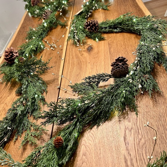Viral Norfolk Pine Real Touch Garland 9ft by Aspen VHTF TIKTOK FAMOUS Pre Lit - Picture 10 of 16